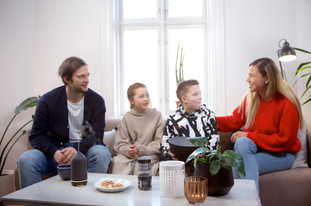 family discussing finances